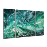 Waves 4 Pieces Mega Glass Wall Art (59"x36") | Insigne Art Design.